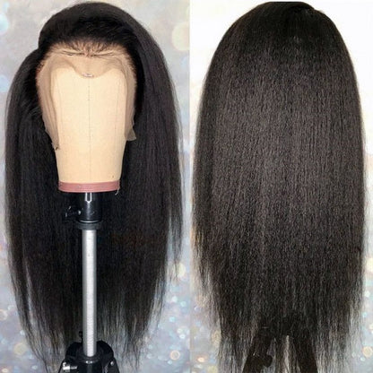 Full 13x6 Lace Frontal Wig Yaki Straight Human Hair | KimWig.com