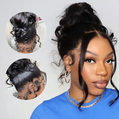 Invisible Strap 360 Lace Wig Body Wave With Bleached Knots