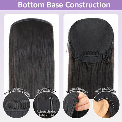 Zipper Wig Straight Hair Lace Front Wig with Replaceable Zip Tops | KimWig.com