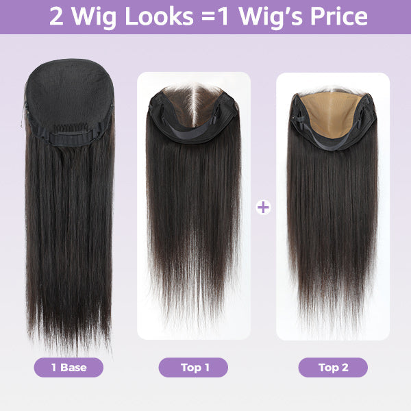 Zipper Wig Straight Hair Lace Front Wig with Replaceable Zip Tops | KimWig.com