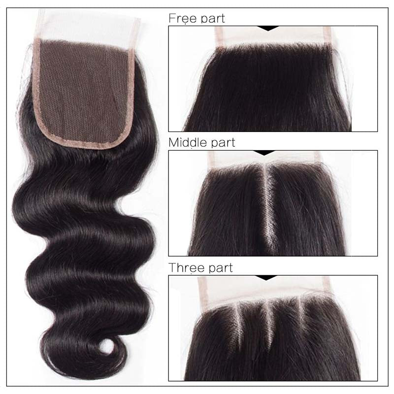 4x4 Lace Closure Body Wave Brazilian Virgin Human Hair - KimWig.com