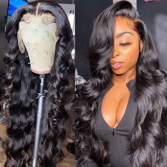 kimwig 13x4 hd lace wig body wave human hair with natural hairline and lace melted perfectly