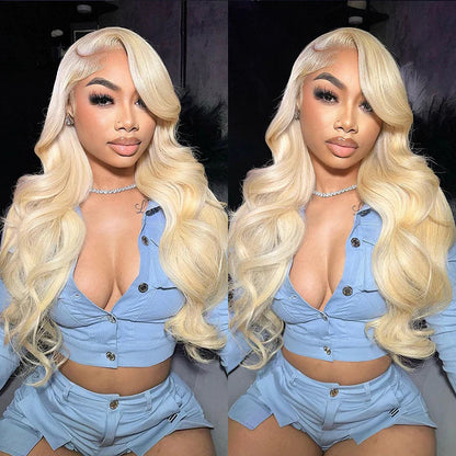 kimwig honey blonde lace front wig body wave with side parting