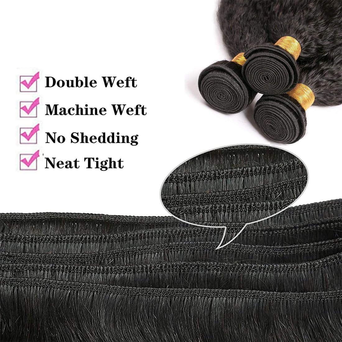 kimwig kinky straight human hair weave bundle extensions