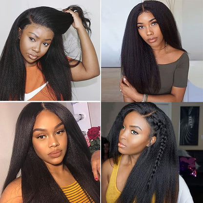 Kinky Straight Human Hair Weave Extensions Bundle Deals